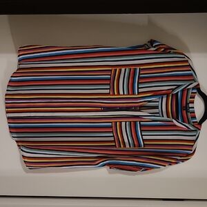 Torrid Colorful Striped Blouse with Zip Detail